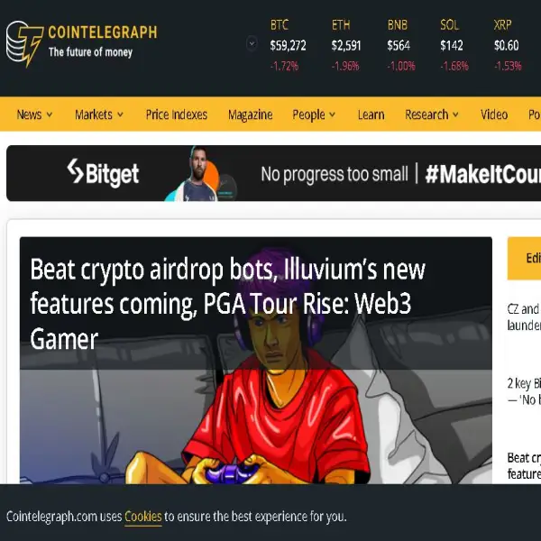 Cointelegraph: Bitcoin, Ethereum, Crypto News & Price Indexes