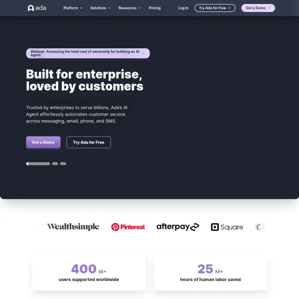 AI-Powered Customer Service Automation Platform | Ada