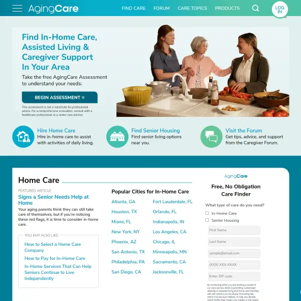 AgingCare: Find In-Home Care, Assisted Living and Caregiver Support